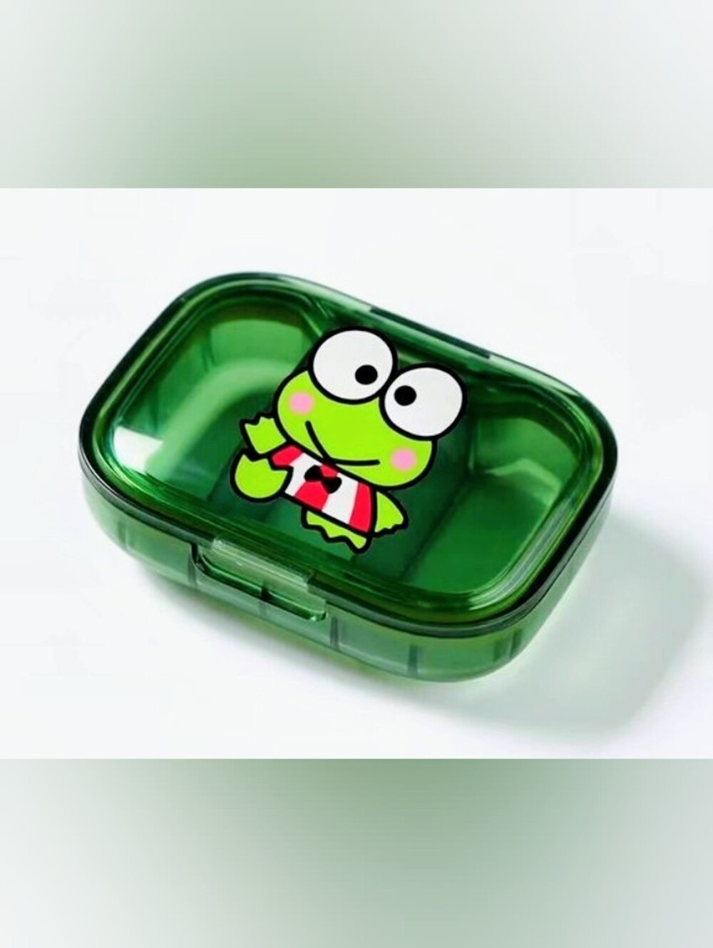 NEW Keroppi Pill Storage Box - Transparent Green